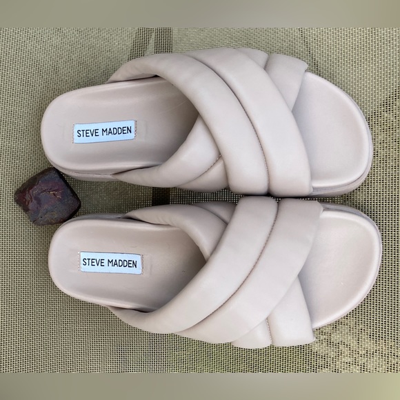 Gently-Worn Sz-8 Steve Madden Beige/Pink Chunky Sandals-No Scuffs/Stains/Flaws🙌 - Picture 9 of 16